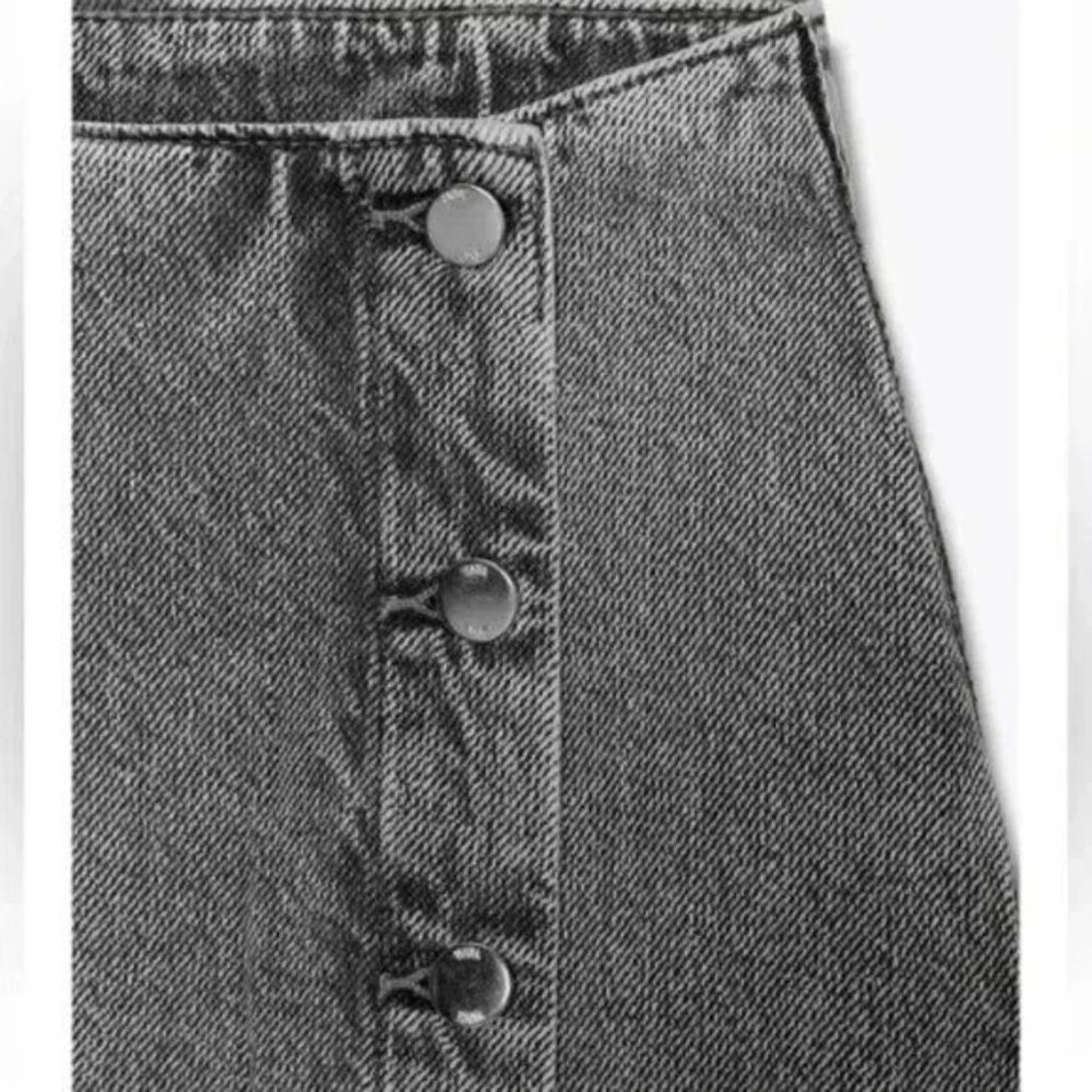 ZARA Denim Crossover Midi Skirt in Dark Gray NWT Medium M NWT - Picture 5 of 16